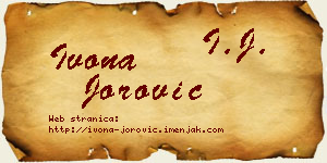 Ivona Jorović vizit kartica